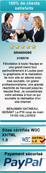 La qualit� de nos sites internet